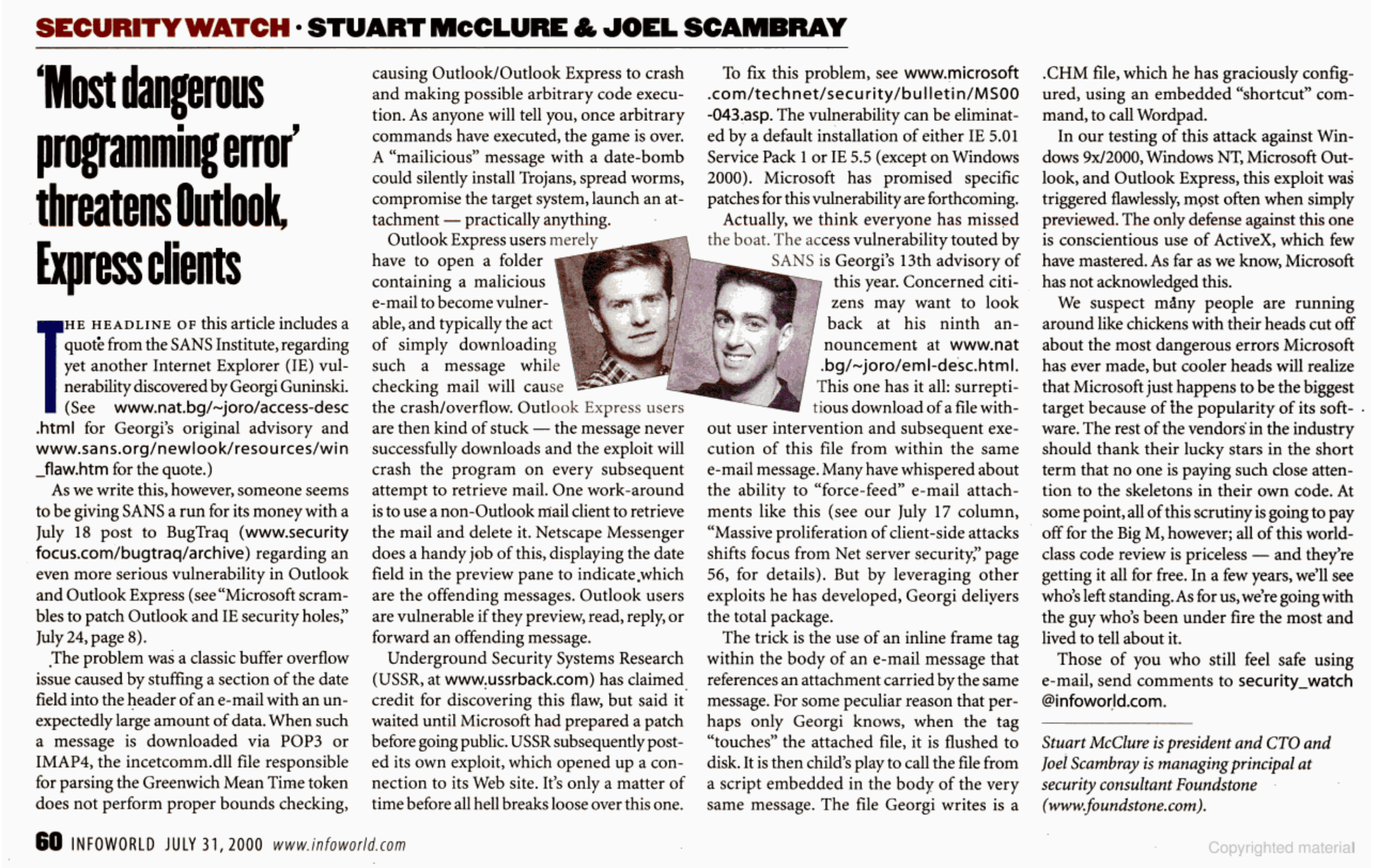 most-dangerous-programming-error-threatens-outlook-express-clilents