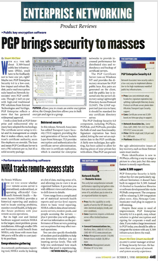 PGP Brings Security to Masses — InfoWorld article